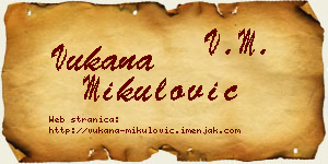 Vukana Mikulović vizit kartica